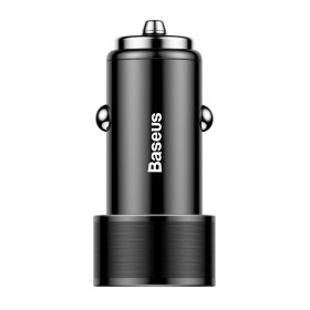 Baseus autós töltő, Small Screw Dupla USB + Type-C kábel, max 3.4A, fekete - mob-tok-shop.hu